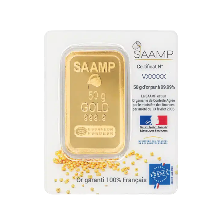 Lingotin d'or 50g - 100% Français - SAAMP