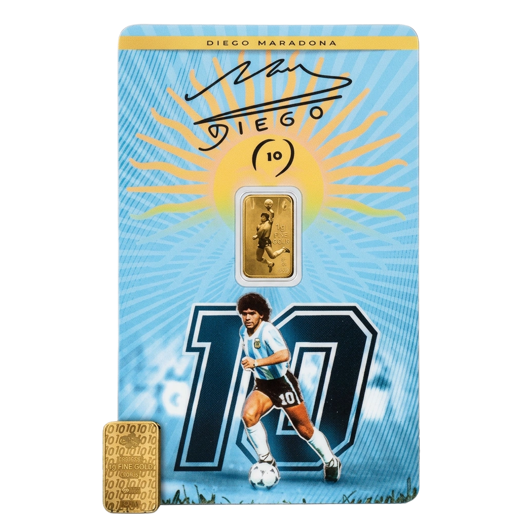 Lingotin d'or 1g - Diego Maradona « Hand of God » - PAMP