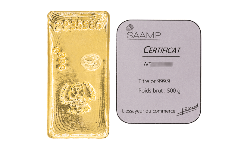 Lingot d'or 500g - SAAMP - GoldUnion