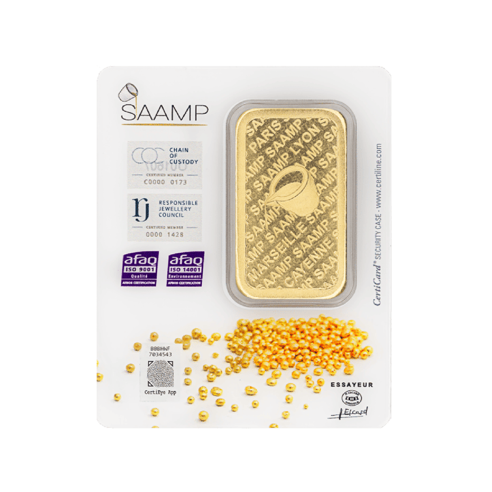 Lingotin d'or 10g - 100% Français - SAAMP - GoldUnion