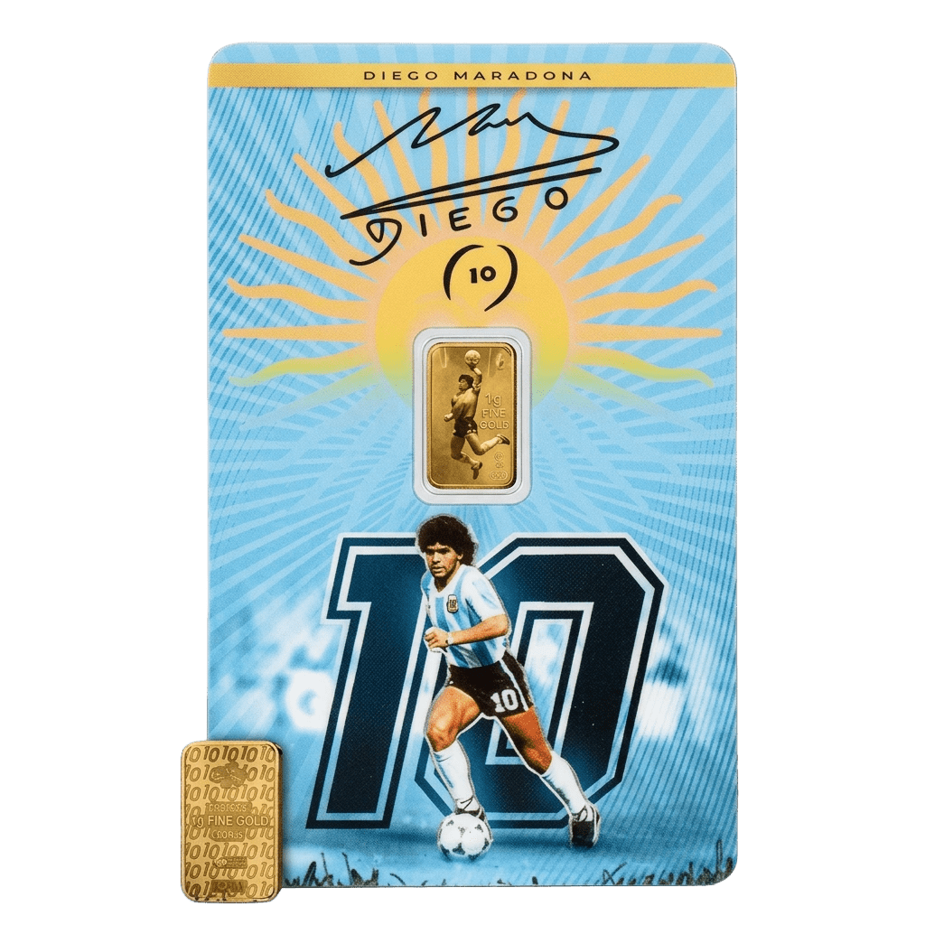 Lingotin d'or 1g - Diego Maradona « Hand of God » - PAMP - GoldUnion