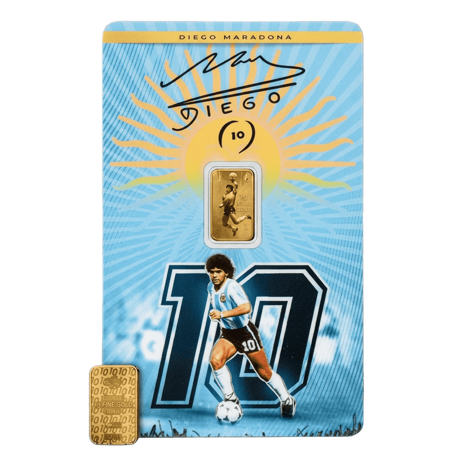 Lingotin d'or 1g - Diego Maradona « Hand of God » - PAMP - GoldUnion
