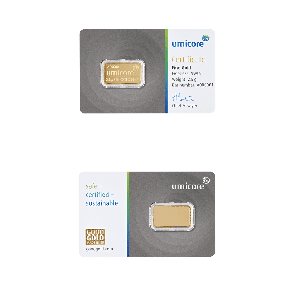 Lingotin d'or 2,5g - LBMA - GoldUnion