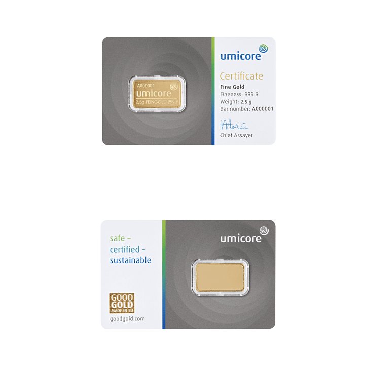 Lingotin d'or 2,5g - LBMA - GoldUnion