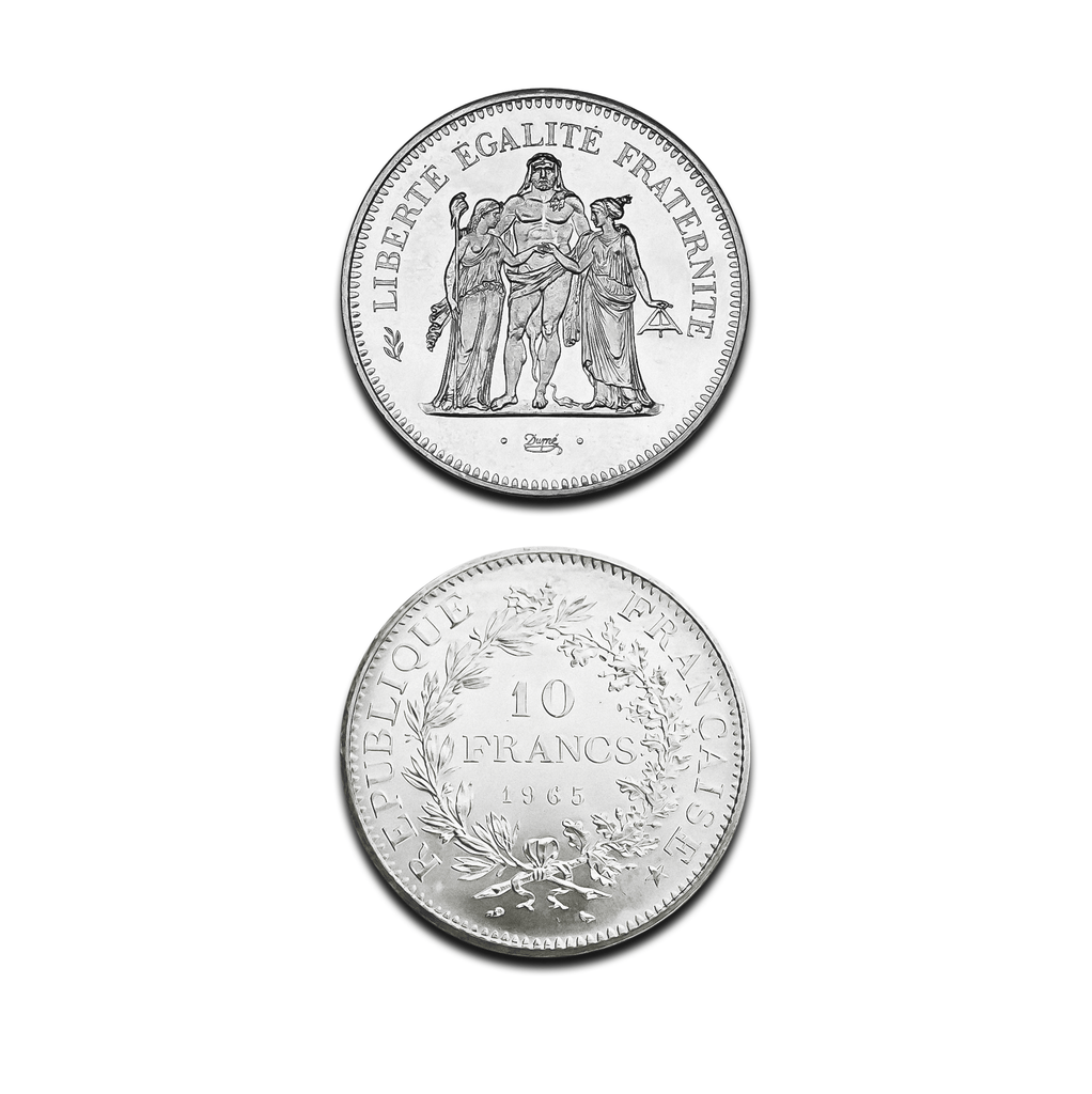 Bague Pièce De Monnaie 10 Francs Hercule En Argent - Devise Visible, Style Coin Ring, Neuf étiqueté