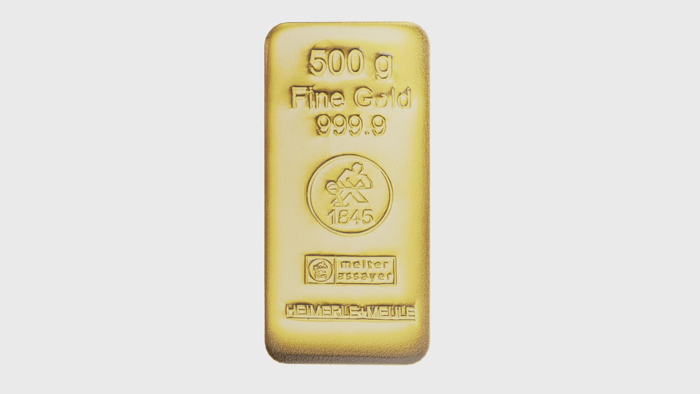 Lingotin d'or 500g - LBMA - Heimerle + Meule - GoldUnion